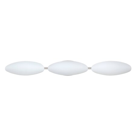 Besa Lighting Aero Vanity, Opal Matte, Satin Nickel Finish, 3x60W Halogen 3WM-272707-SN